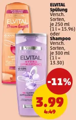 PENNY ELVITAL Spülung oder Shampoo Angebot