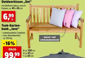 Thomas Philipps Outdoorkissen uni oder teak-gartenbank java Angebot