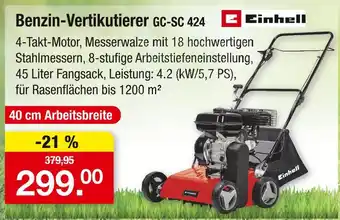 Zimmermann Einhell benzin-vertikutierer Angebot