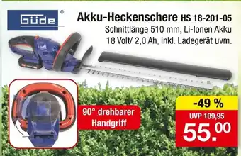 Zimmermann Güde akku-heckenschere Angebot