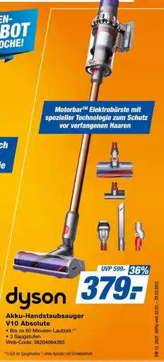 Expert Dyson akku-handstaubsauger v10 absolute Angebot