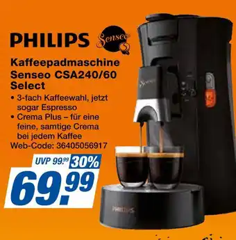 Expert Philips kaffeepadmaschine senseo csa240/60 select Angebot