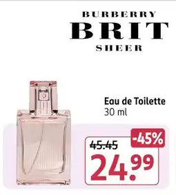 Rossmann Burberry brit sheer eau de toilette Angebot