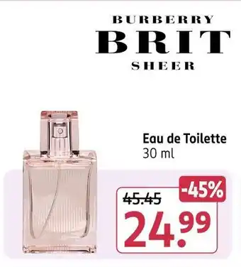 Rossmann Burberry brit sheer eau de toilette Angebot