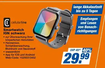 Expert Cellularline smartwatch ion schwarz Angebot