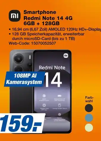 Expert Xiaomi smartphone redmi note 14 4g 6gb + 128gb Angebot