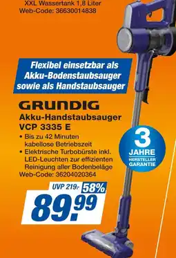 Expert Grundig akku-handstaubsauger vcp 3335 e Angebot