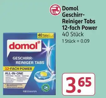 Rossmann Domol geschirr-reiniger tabs 12-fach power Angebot