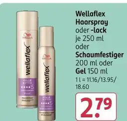 Rossmann Wella wellaflex haarspray oder -lack oder schaumfestiger oder gel Angebot