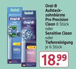 Rossmann Oral-b aufsteckzahnbürste pro precision clean oder sensitive clean oder tiefenreinigung Angebot