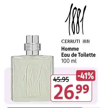 Rossmann Cerruti 1881 homme eau de toilette Angebot