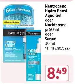 Rossmann Neutrogena hydro boost aqua gel oder nachtcreme oder serum Angebot