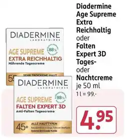 Rossmann Diadermine age supreme extra reichhaltig oder falten expert 3d tages- oder nachtcreme Angebot