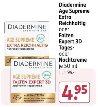 Rossmann Diadermine age supreme extra reichhaltig oder falten expert 3d tages- oder nachtcreme Angebot