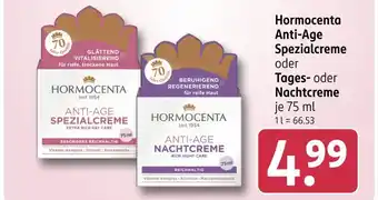 Rossmann Hormocenta anti-age spezialcreme oder tages- oder nachtcreme Angebot