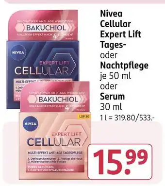 Rossmann Nivea cellular expert lift tages- oder nachtpflege Angebot