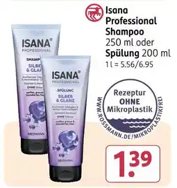 Rossmann Isana professional shampoo oder spülung silber & glanz Angebot