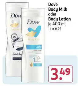 Rossmann Dove body milk oder body lotion Angebot