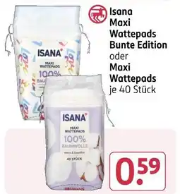 Rossmann Isana maxi wattepads bunte edition oder maxi wattepads Angebot