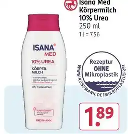 Rossmann Isana med körpermilch 10% urea Angebot