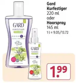 Rossmann Gard kurfestiger oder haarspray Angebot