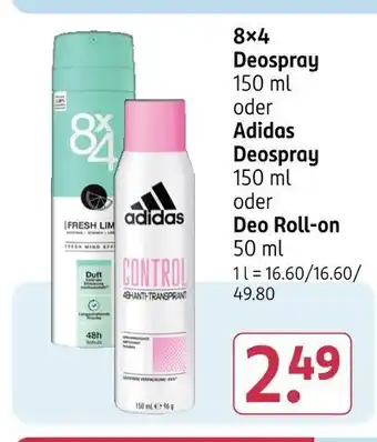 Rossmann 8×4 oder adidas deospray Angebot