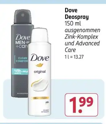 Rossmann Dove deospray Angebot