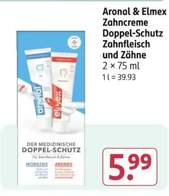 Rossmann Aronal & elmex zahncreme doppel-schutz zahnfleisch und zähne Angebot