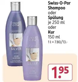 Rossmann Swiss-o-par shampoo oder spülung Angebot