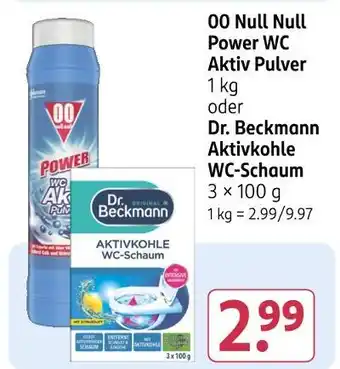 Rossmann Null null power wc aktiv pulver dr. beckmann aktivkohle wc-schaum Angebot