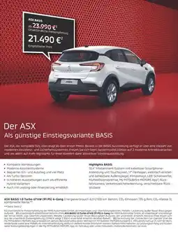 Mitsubishi Mitsubishi motors asx basis 1.0 turbo 67 kw (91 ps) 6-gang Angebot