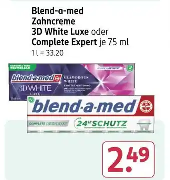 Rossmann Blend-a-med zahncreme 3d white luxe oder complete expert Angebot