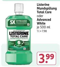 Rossmann Listerine mundspülung total care oder advanced white Angebot