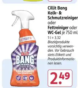 Rossmann Cillit bang kalk- & schmutzreiniger oder fettreiniger oder wc-gel Angebot