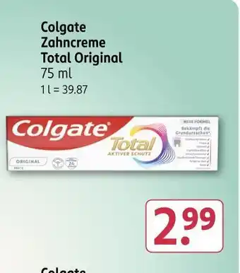 Rossmann Original colgate zahncreme total original Angebot