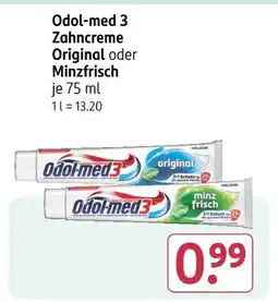 Rossmann Odol-med 3 zahncreme original oder minzfrisch Angebot