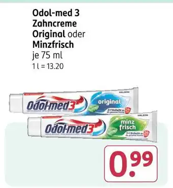 Rossmann Odol-med 3 zahncreme original oder minzfrisch Angebot