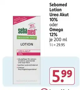 Rossmann Sebamed lotion urea akut 10% oder omega 12% Angebot