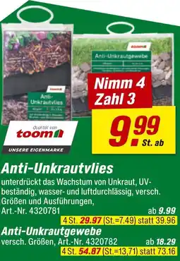 toom Baumarkt Toom anti-unkrautvlies Angebot