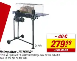 toom Baumarkt Holzspalter „hl760ls“ Angebot