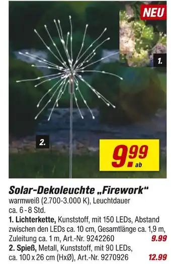 toom Baumarkt Solar-dekoleuchte firework Angebot