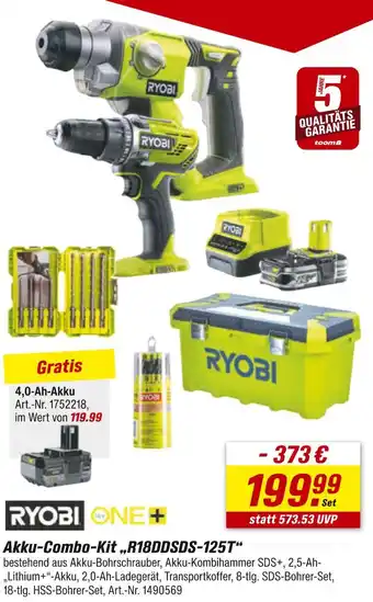 toom Baumarkt Ryobi akku-combo-kit „r18ddsds-125t“ Angebot