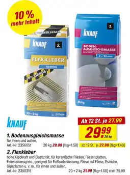 toom Baumarkt Knauf bodenausgleichsmasse oder flexöeber Angebot