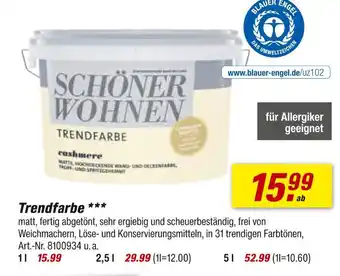 toom Baumarkt Schöner wohnen trendfarbe Angebot