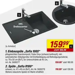 toom Baumarkt Einbauspüle „sofia 100s“ oder spüle „sofia r100“ Angebot