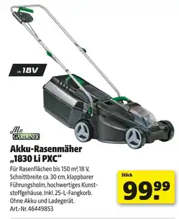 Hagebau Mr. gardener akku-rasenmäher „1830 li pxc“ Angebot