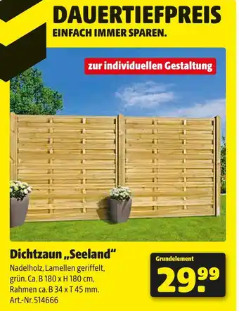 Hagebau Dichtzaun seeland Angebot