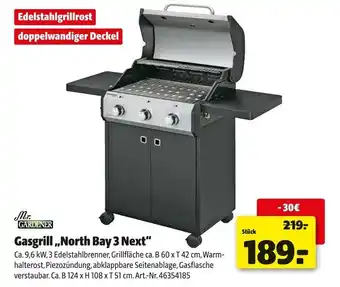 Hagebau Mr. gardener gasgrill north bay 3 next Angebot