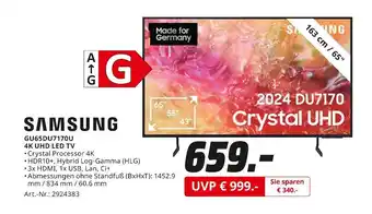 MediaMarkt Samsung 4k uhd led tv crystal uhd Angebot