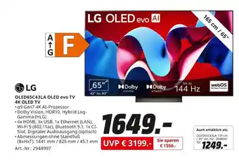 MediaMarkt Lg oled65c43la oled evo tv 4k oled tv Angebot